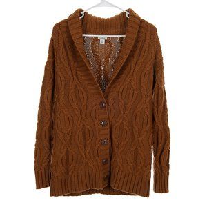 L.L.Bean Cableknit Cardigan Cozy Fisherman Sweater Women's Size XS